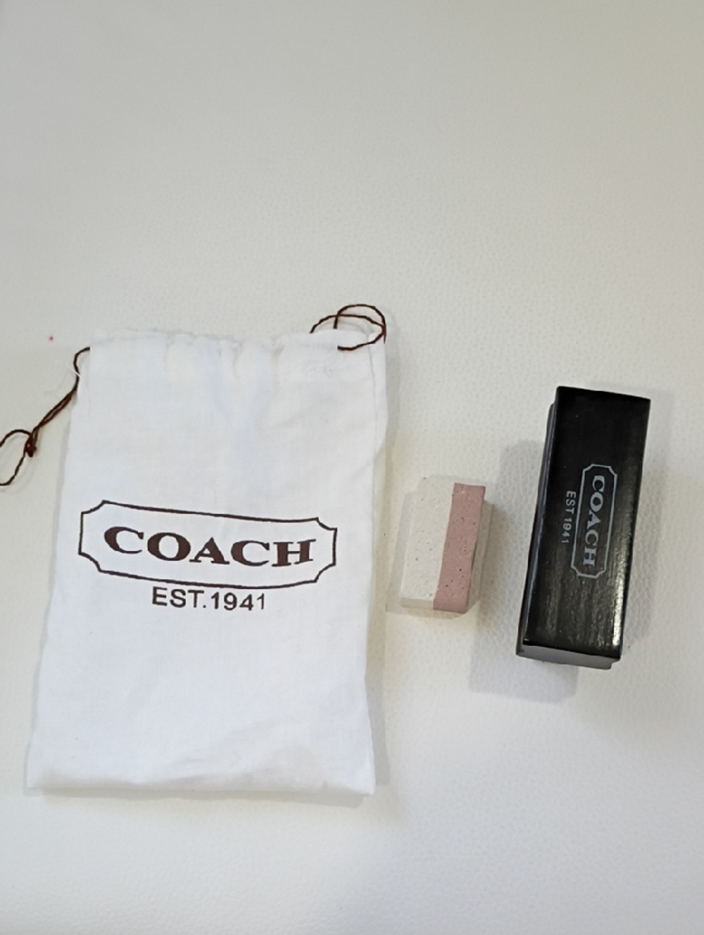 Coach 3 Peice Leather care set with two-tone eraser NWOT
